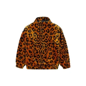 Retro volná bundy s leopardím potiskem, párový styl, asijské velikosti, „hnědá“