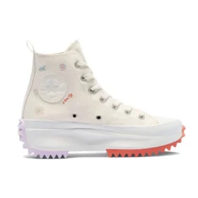 Run Star Hike Platform High „Embroidered Floral – Egret“