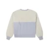 Splicing Lamb’s Wool Round Neck Pullover Milk White Hoodie