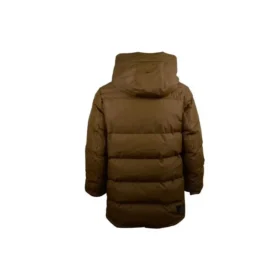 Středně dlouhá bundy s výplní z prachového peří, asijské velikosti „Olive Green“ Středně dlouhá bundy s výplní z prachového peří, asijské velikosti „Olive Green“