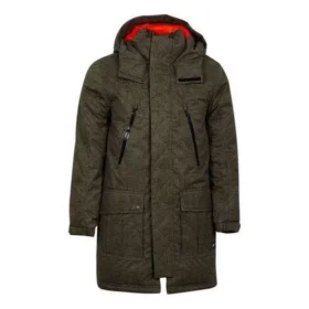 Středně dlouhá potištěná péřová bundy Sideline, asijské velikosti „Olive Green“ Středně dlouhá potištěná péřová bundy Sideline, asijské velikosti „Olive Green“