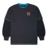 Svetr s potiskem loga, asijské velikosti „Black Blue“