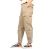 Tkané cargo kalhoty, asijské velikosti „Beige“