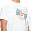 Tričko s deformovanou nášivkou, asijské velikosti „White Orange Teal“