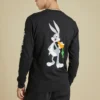 Tričko s dlouhým rukávem Converse x Bugs Bunny, asijské velikosti „černé“