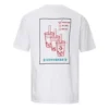 Tričko s krátkým rukávem a nášivkou, unisex, bílé