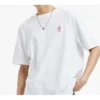 Tričko s krátkým rukávem a nášivkou, unisex, bílé