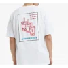 Tričko s krátkým rukávem a nášivkou, unisex, bílé