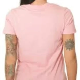 Tričko s logem uprostřed přední strany, asijské velikosti „Pink White“ Tričko s logem uprostřed přední strany, asijské velikosti „Pink White“