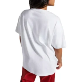 Tričko s nadměrnou velikostí a plamenným logem Asijské velikosti „White Red“ Tričko s nadměrnou velikostí a plamenným logem Asijské velikosti „White Red“