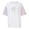 Tričko s potiskem loga, asijské velikosti „White Pink“