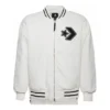 Vateřaná bomber bunda – asijské velikosti „White Black“