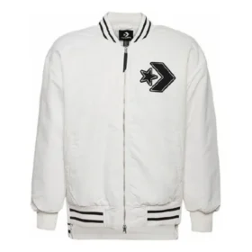 Vateřaná bomber bunda – asijské velikosti „White Black“ Vateřaná bomber bunda – asijské velikosti „White Black“