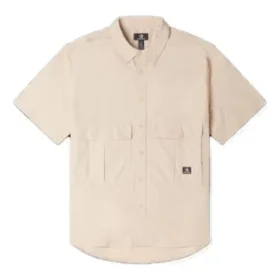 Vylepšená tkaná košile Asijské velikosti „Beige“ Vylepšená tkaná košile Asijské velikosti „Beige“
