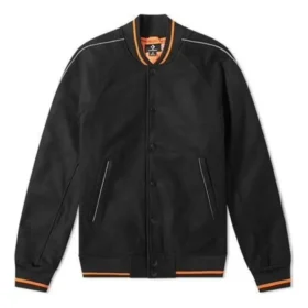 Zateplená Bundy Converse x Vince Staples Insulated Varsity Bundy, asijské velikosti „Black Orange“ Zateplená Bundy Converse x Vince Staples Insulated Varsity Bundy, asijské velikosti „Black Orange“