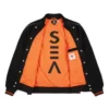 Zateplená Bundy Converse x Vince Staples Insulated Varsity Bundy, asijské velikosti „Black Orange“